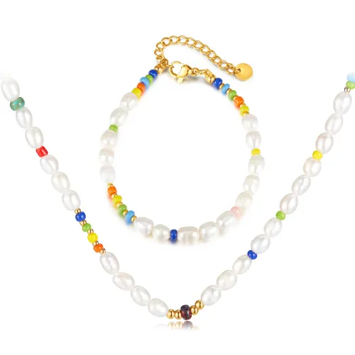 Wholesale Freshwater Pearl Necklace Bracelet Set