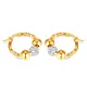 Wholesale Stainless Steel Shambhala Bead Hoop Earrings