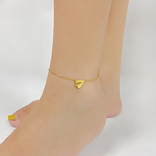 Wholesale Stainless Steel Paper Airplane Star Anklet