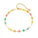 Wholesale Stainless Steel Enamel Heart Link Anklet