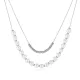 Wholesale Stainless Steel Double Layered Pearl Clavicle Necklace