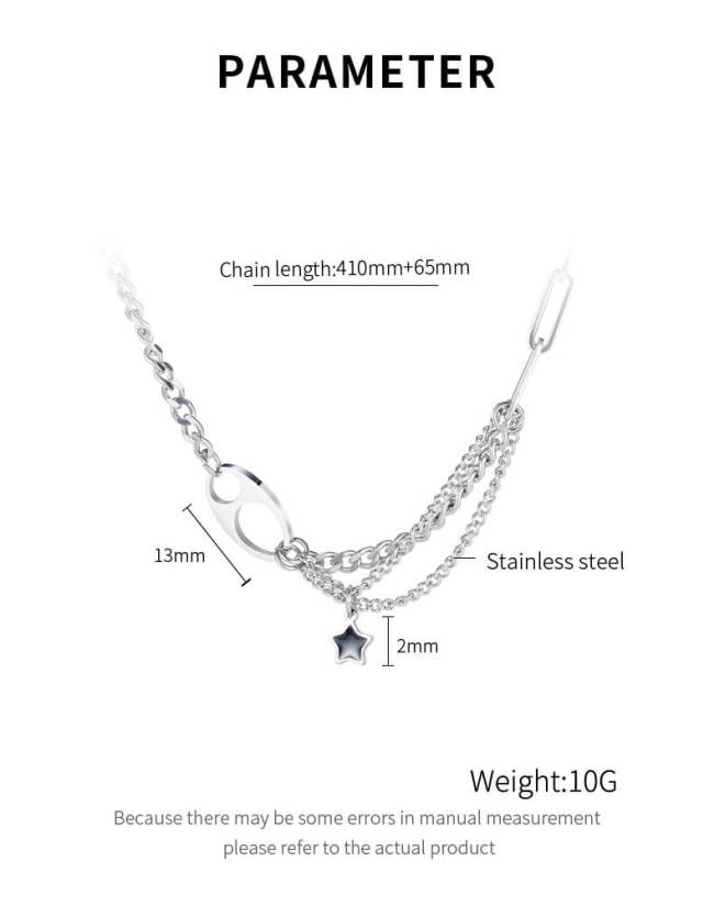 Wholesale Stainless Steel Fashion Niche Papaerclip Necklace