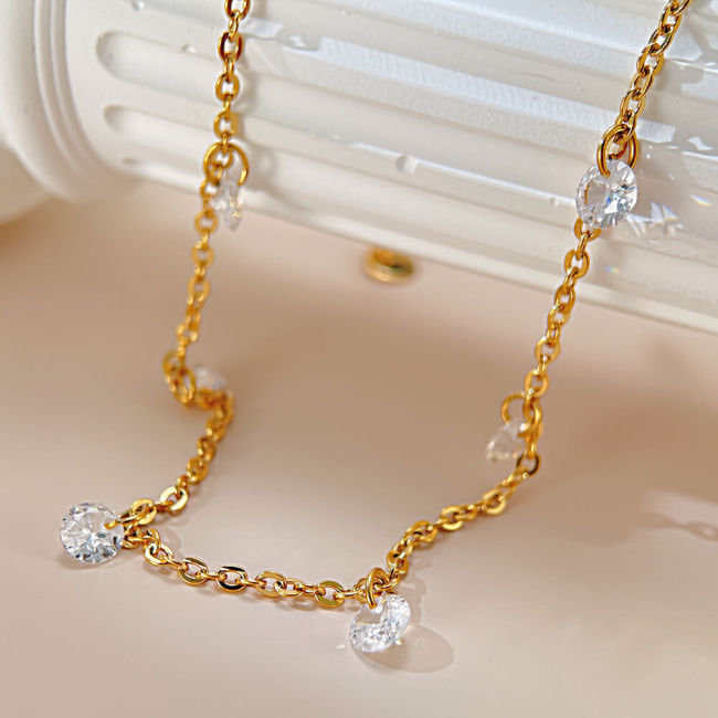 Wholesale Stainless Steel CZ Drop Anklet