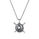 Wholesale Stainless Steel Men Helmet Double Sword Pendant