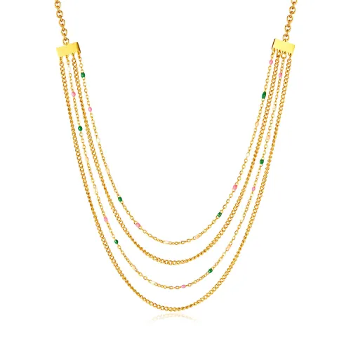 Wholesale Stainless Steel 4 layered Chain Necklace