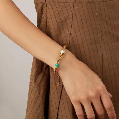 Wholesale Stainless Steel New Design Enamel Bead Bracelet