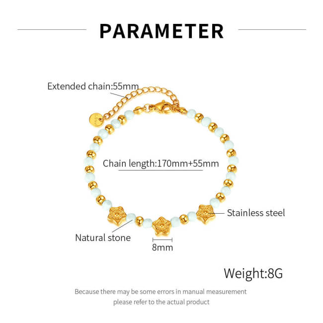 Wholesale Stainless Steel Star Beaded Bracelet