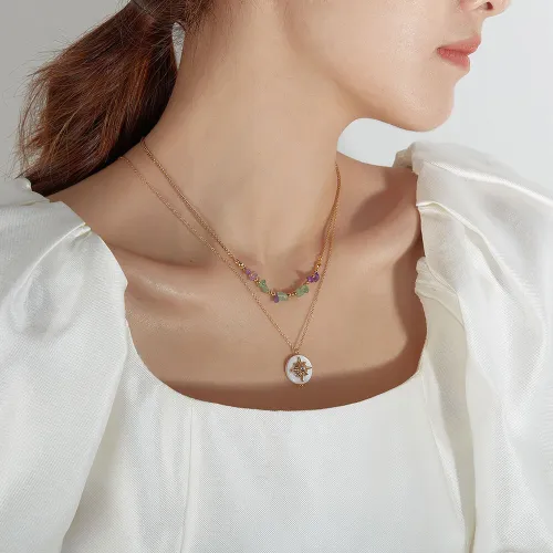 Wholesale Stainless Steel Double Layer Octopus Pendant Necklace