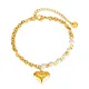 Wholesale Stainless Steel Heart Pressed Flower Bracelet