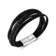 Wholesale Stainless Steel Multi-Layer Lava Stone Leather Bracelet