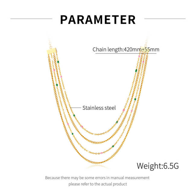 Wholesale Stainless Steel 4 layered Chain Necklace