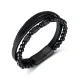 Wholesale Stainless Steel Cool Men Leather Bracelet