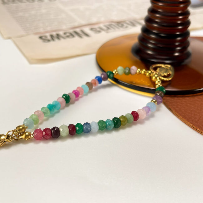 Wholesale Stainless Steel Dopamine Colorful Beaded Bracelet