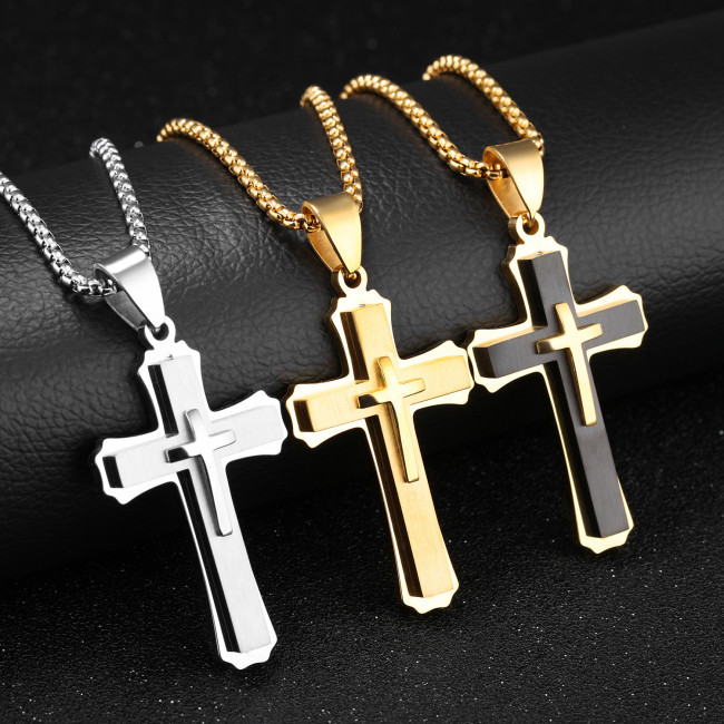 Wholesale Stainless Steel Mens Religious Cross Jewelry