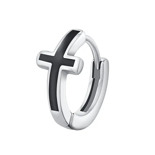 Wholesale Stainless Steel Enamel Cross Hoop Earrings