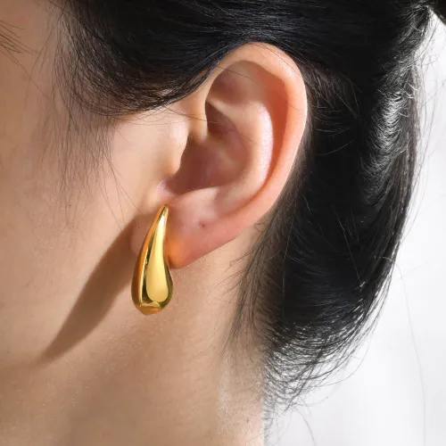 Wholesale Stainless Steel Large Chunky Teardrop Stud Earrings