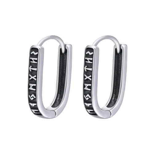 Wholesale Stainless Steel Viking Rune U Shape Hoop Earrings