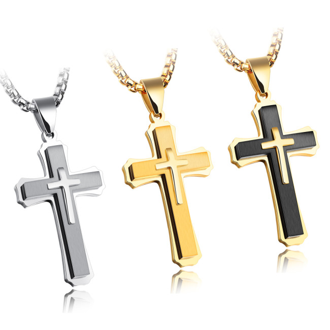 Wholesale Stainless Steel Mens Religious Cross Jewelry