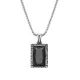 Wholesale Stainless Steel Vintage Black Glass Square Pendant