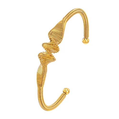 Wholesale Stainless Steel Gold Mobius Open Bangle
