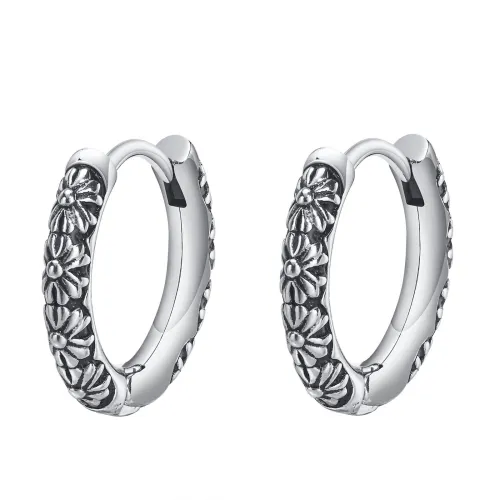 Wholesale Stainless Steel Punk Daisy Huggie Earring