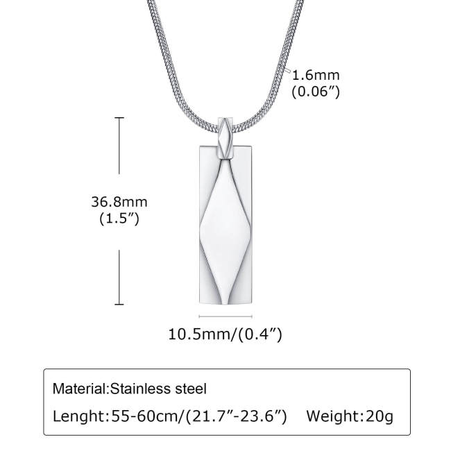 Wholesale Stainless Steel Diamond Faceted Bar Pendant