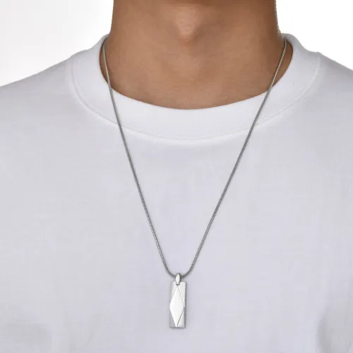 Wholesale Stainless Steel Diamond Faceted Bar Pendant