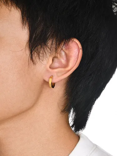 Wholesale Stainless Steel Viking Geometric Huggie Earrings