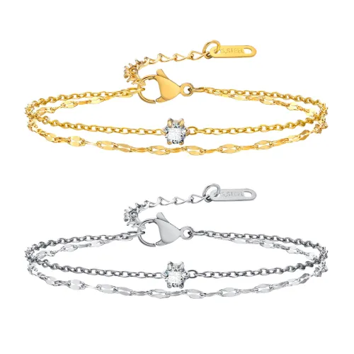 Wholesale Stainless Steel Double Layers Bracelet