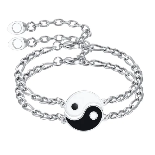 Wholesale Stainless Steel Tai Chi Couple Bracelet