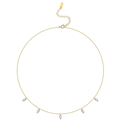 Wholesale Stainless Steel CZ 18K Necklace