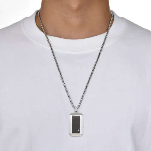 Wholesale Stainless Steel Black CZ Dog Tag Pendant