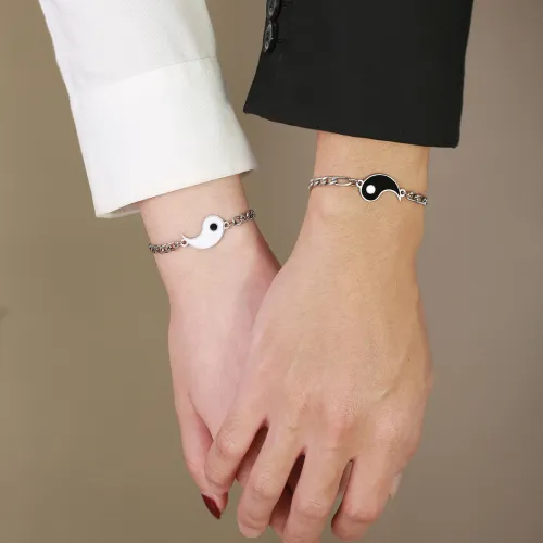 Wholesale Stainless Steel Tai Chi Couple Bracelet