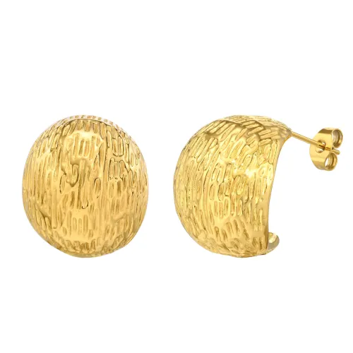 Wholesale Stainless Steel Hammered Hemisphere Stud Earring