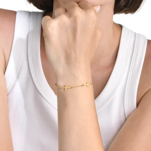 Wholesale Stainless Steel Sideways Cross Bracelet