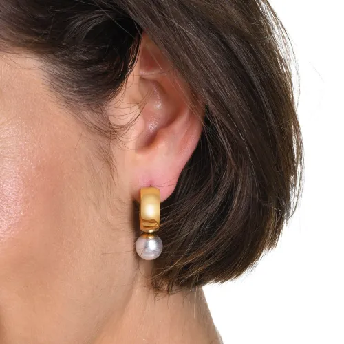 Wholesale Stainless Steel and Pearl Earring