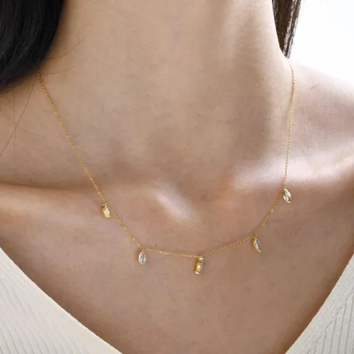 Wholesale Stainless Steel CZ 18K Necklace