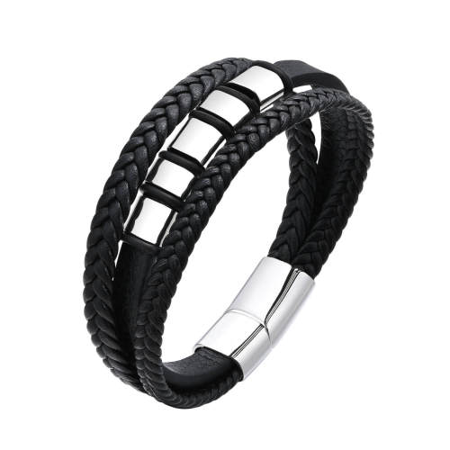 Wholesale Stainless Steel and Leather Bracelets
