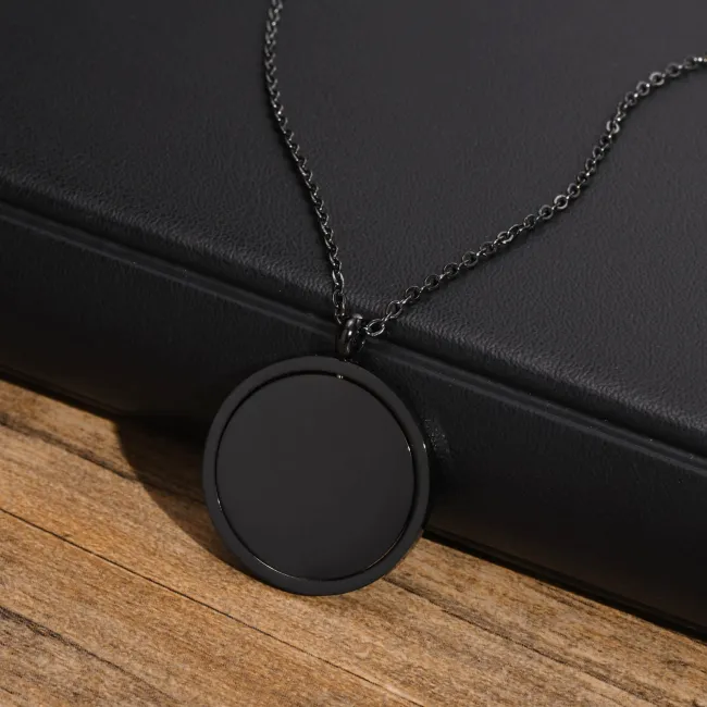 Wholesale Stainless Steel Engravable Spinner Necklace