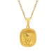 Wholesale Stainless Steel Gold Rose Square Pendant