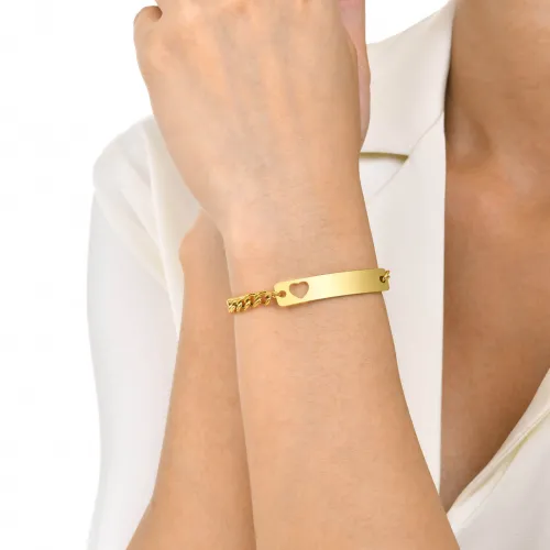 Wholesale Stainless Steel Heart Tag Bracelet