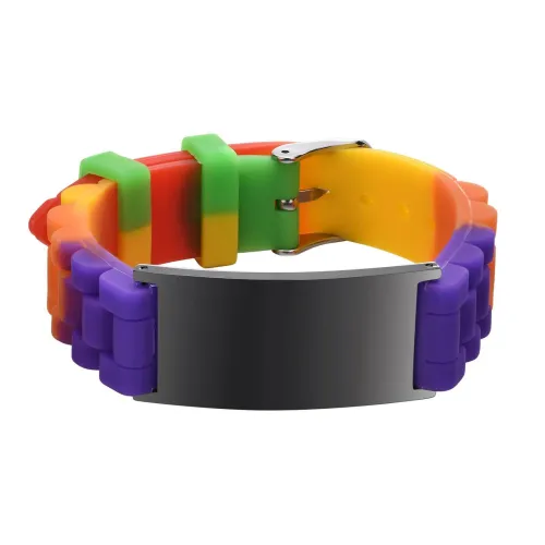 Wholesale Stainless Steel Engravable Silicone Bracelet