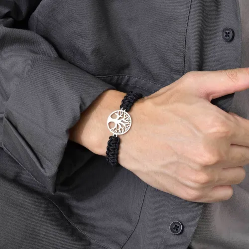 Wholesale Stainless Steel Tree of Life Braided Bracelet