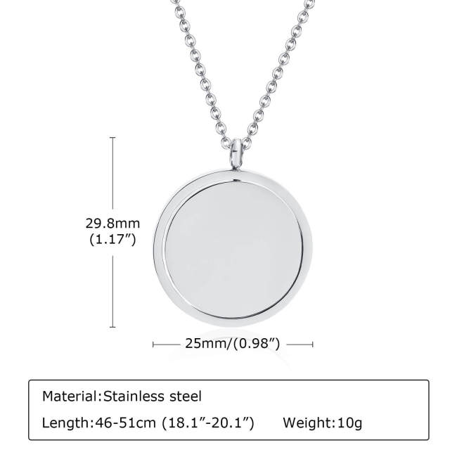 Wholesale Stainless Steel Engravable Spinner Necklace