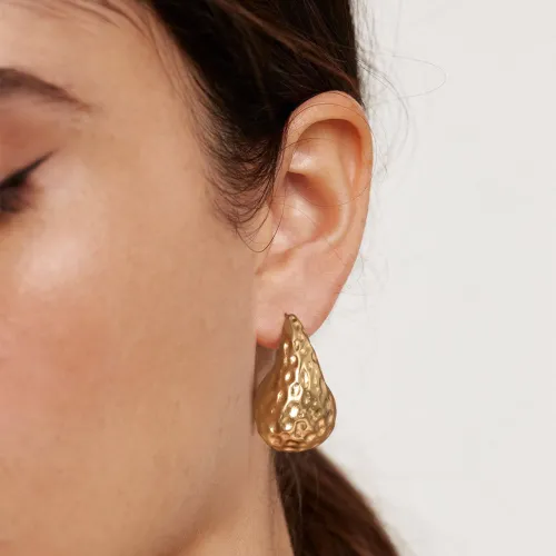 Wholesale Stainless Steel Hammered Drop Earrings