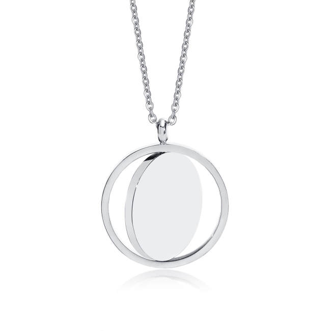 Wholesale Stainless Steel Engravable Spinner Necklace