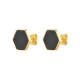 Wholesale Stainless Steel Gold Hexagonal Stud Earrings