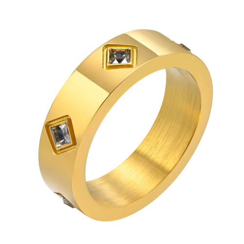 Wholesale Stainless Steel Ring with Square Zirconia