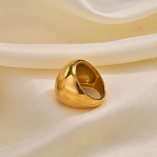 Wholesale Stainless Steel Gold Dome Ring