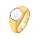 Wholesale Stainless Steel Women Gold Shell Signet Ring